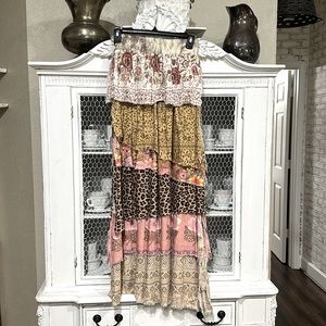 Jaded Gypsy Raw edge multitiered maxi skirt. Small.